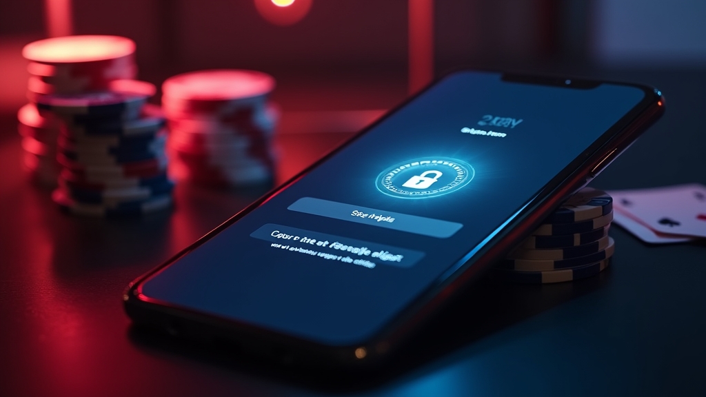Pantalla de configuración inicial de la app en un móvil dentro de un casino