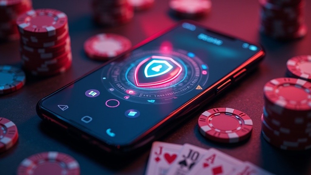 Teléfono Android instalando un APK con ambiente de casino