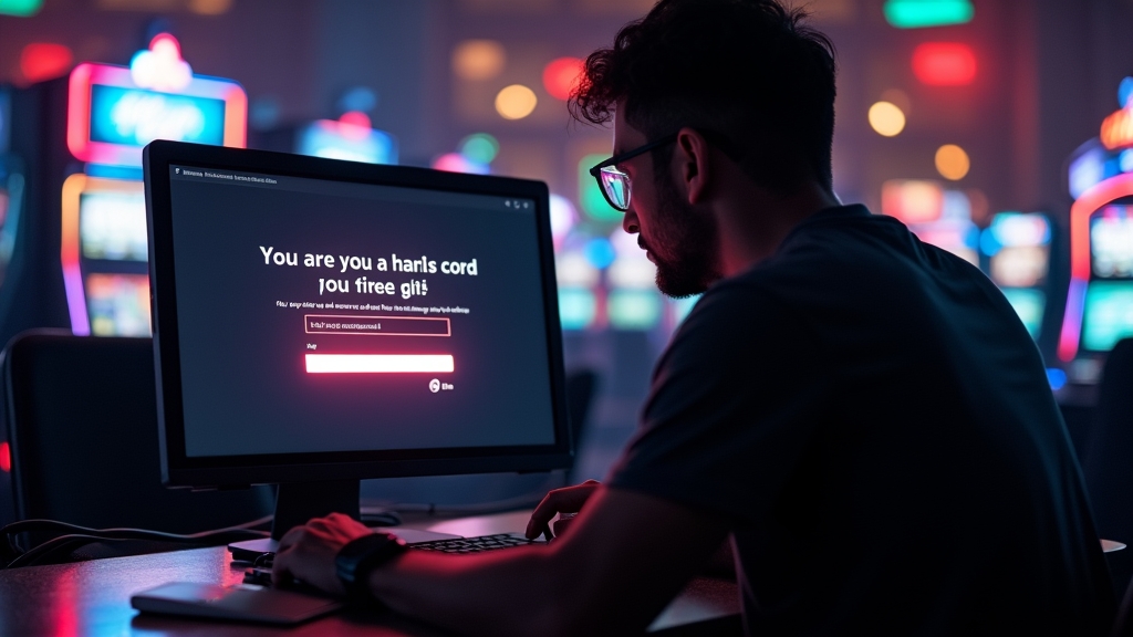 Pantalla con error de inicio de sesión en Solcasino dentro de un ambiente de casino oscuro